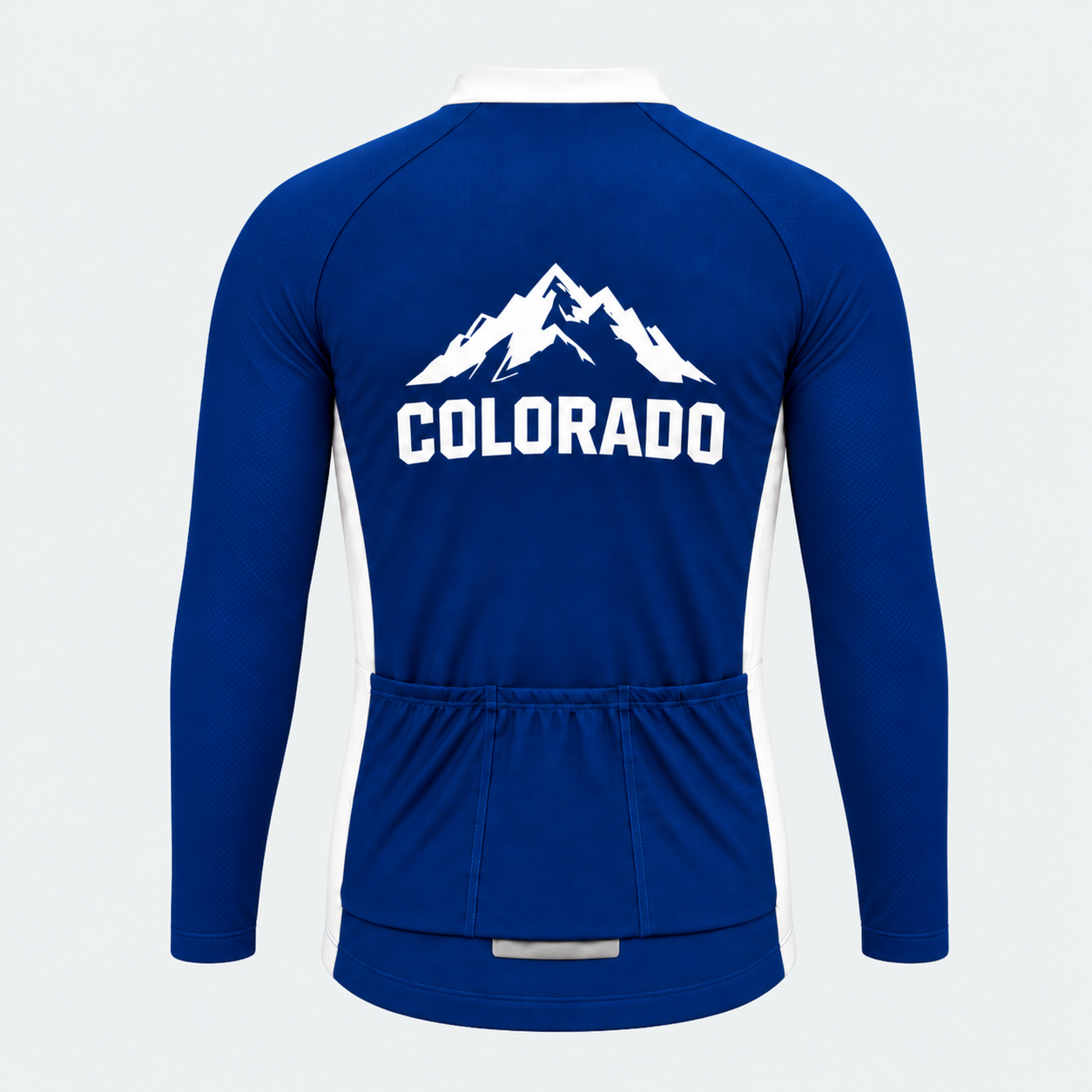 Men's Personalized Long Sleeve Cycling Jersey – Colorado Peak Roundel - Back
