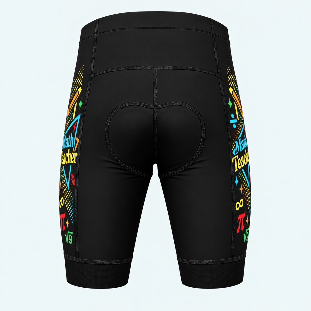 Men's Math Teacher Triangles Cycling Shorts - Back