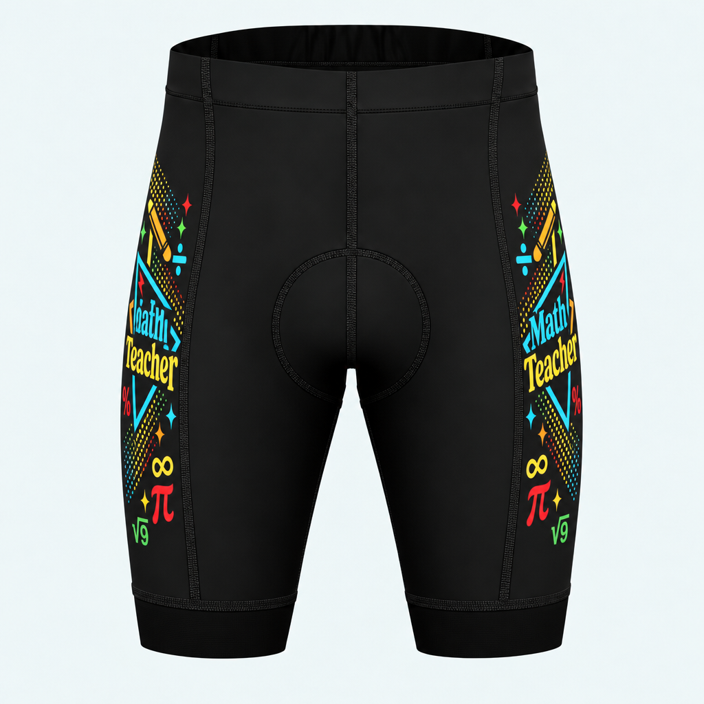Men's Math Teacher Triangles Cycling Shorts - Front