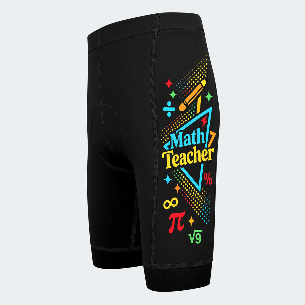 Men's Math Teacher Triangles Cycling Shorts - Side