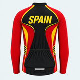 Men's Personalized Long Sleeve Cycling Jersey – Spain Coat of Arms - Back