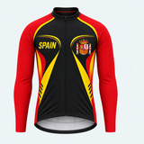 Men's Personalized Long Sleeve Cycling Jersey – Spain Coat of Arms - Front
