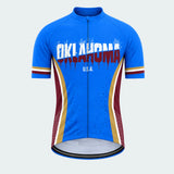 Men's Personalized Short Sleeve Cycling Jersey – Oklahoma Bold Stamp - Front