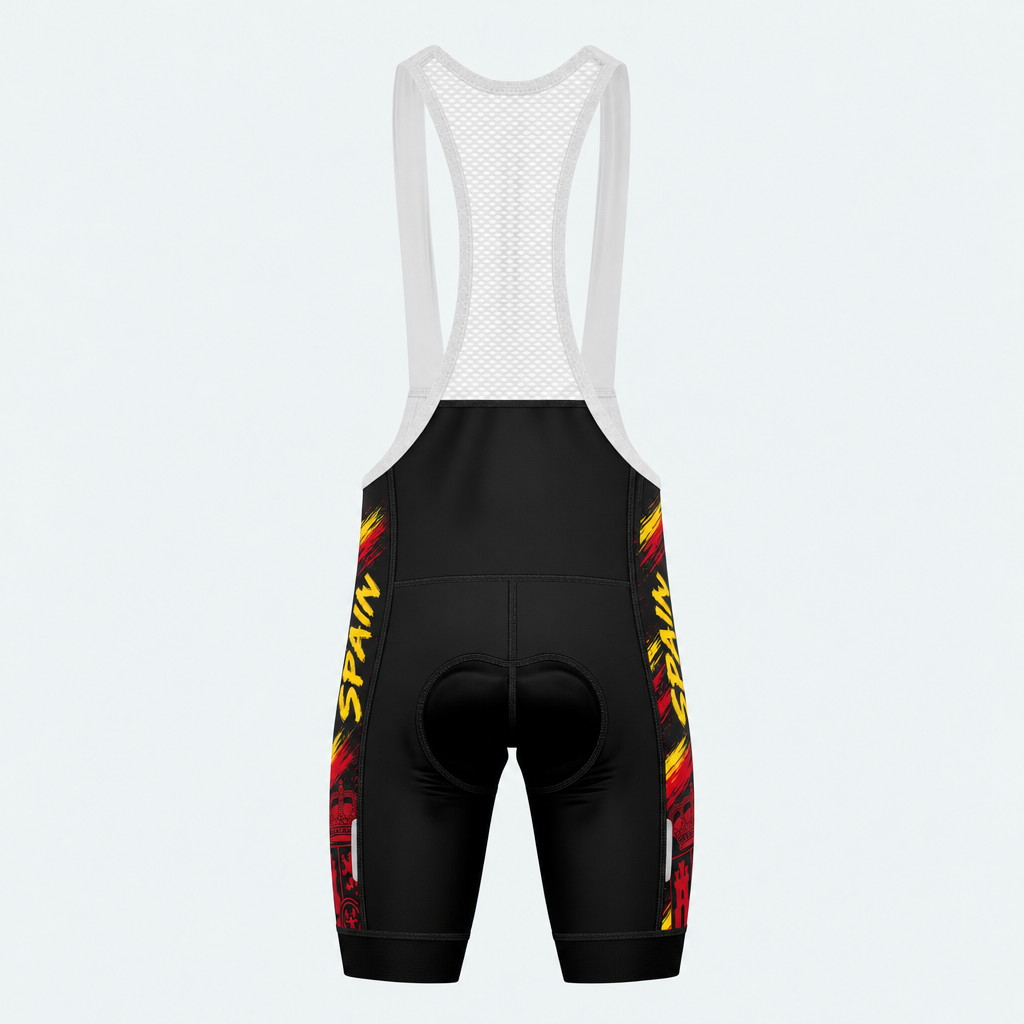 Men's Spain National Pride Cycling Bib Shorts - Back