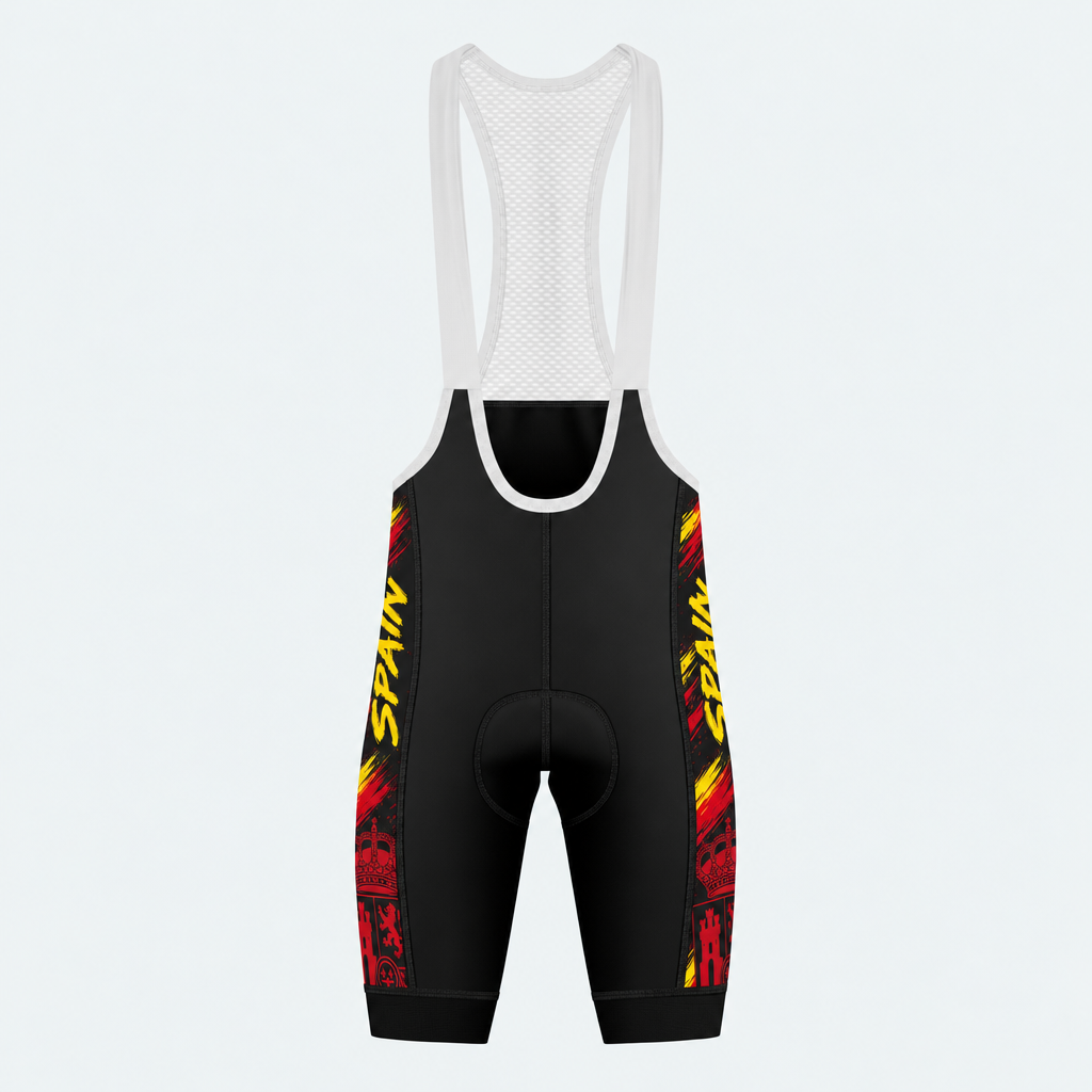 Men's Spain National Pride Cycling Bib Shorts - Front