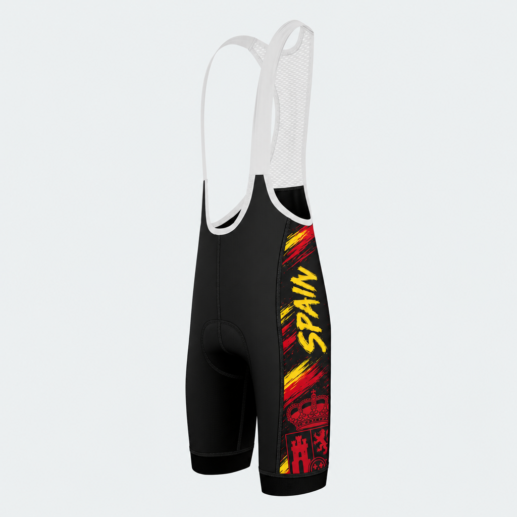 Men's Spain National Pride Cycling Bib Shorts - Side