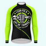 Men's Personalized Long Sleeve Cycling Jersey – Mechanic I Can Fix A Lot Of Things - Front