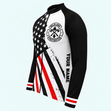 Men's Personalized Long Sleeve Cycling Jersey – Wildland Firefighter Iron Badge - Side