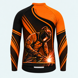 Men's Personalized Long Sleeve Cycling Jersey – Welder at Work - Back