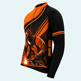 Men's Personalized Long Sleeve Cycling Jersey – Welder at Work - Side