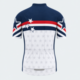 Men's Personalized Short Sleeve Cycling Jersey – US Patriotic Chevron Star - Back
