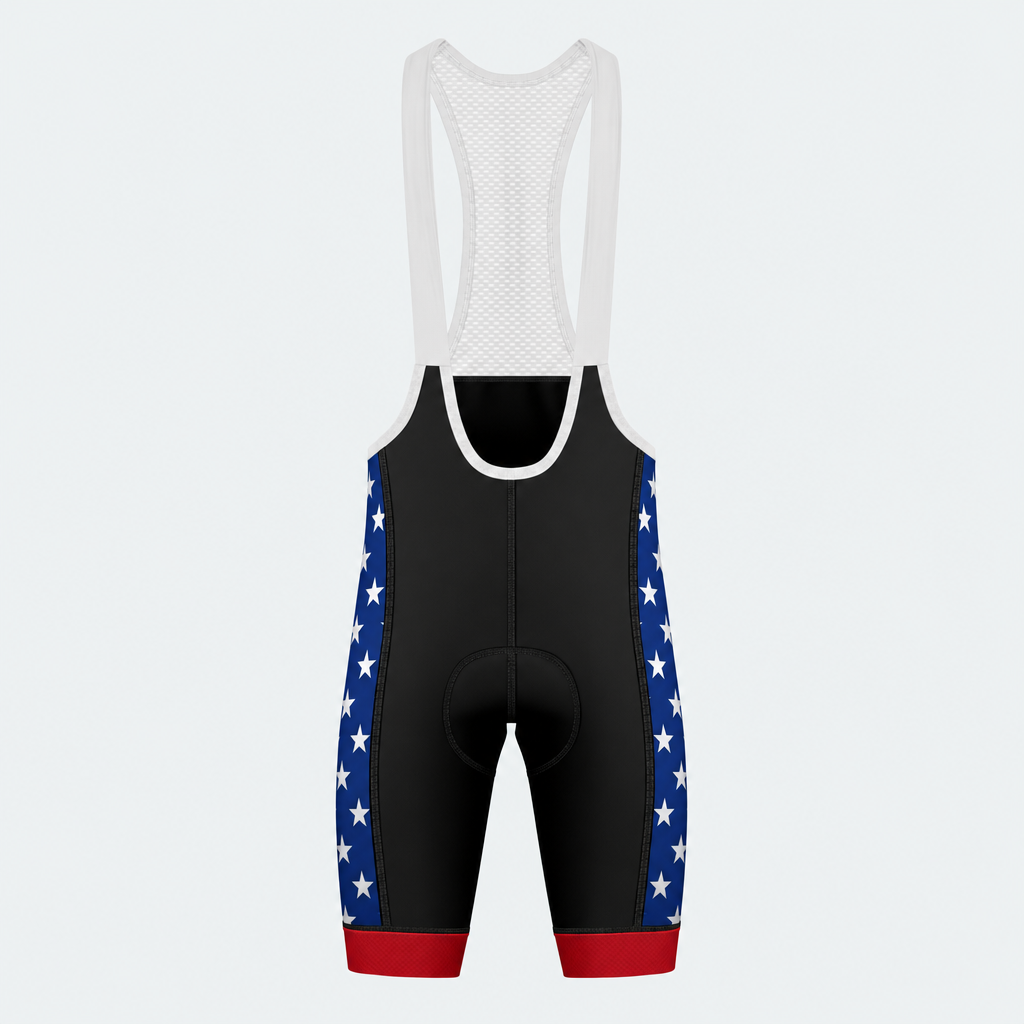 Men's US Patriotic Stars & Eagle Cycling Bib Shorts - Front