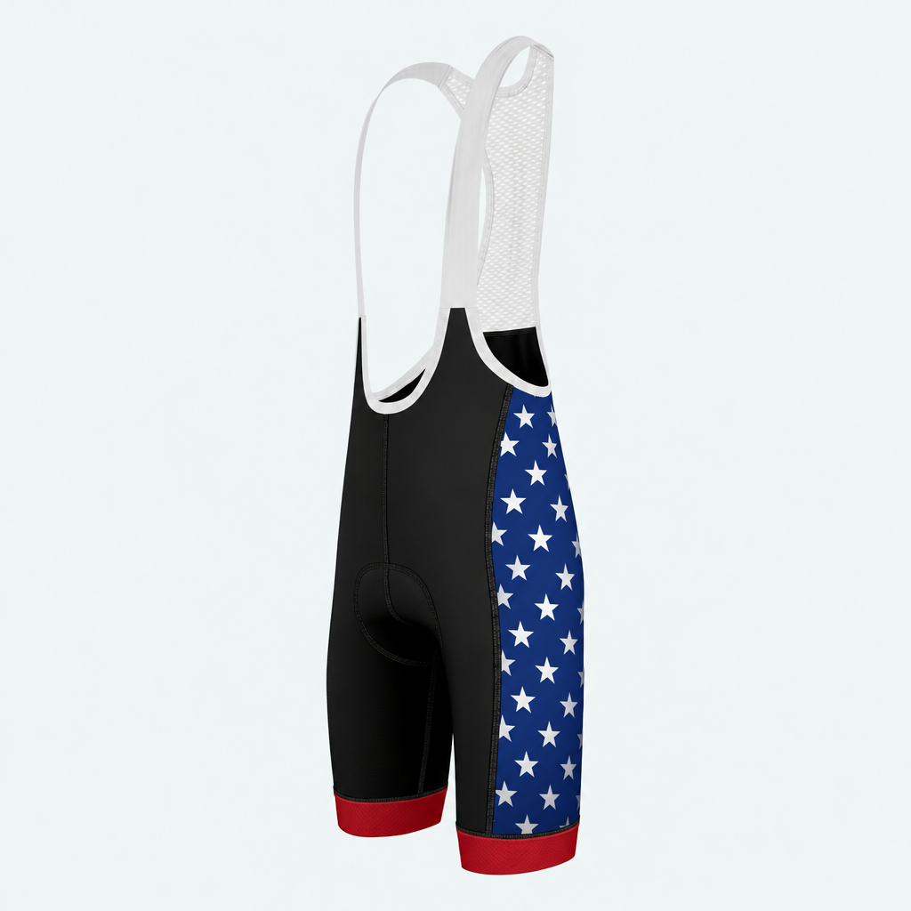 Men's US Patriotic Stars & Eagle Cycling Bib Shorts - Side