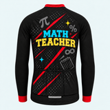 Men's Personalized Long Sleeve Cycling Jersey – Math Teacher Formula - Back
