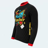 Men's Personalized Long Sleeve Cycling Jersey – Math Teacher Formula - Side