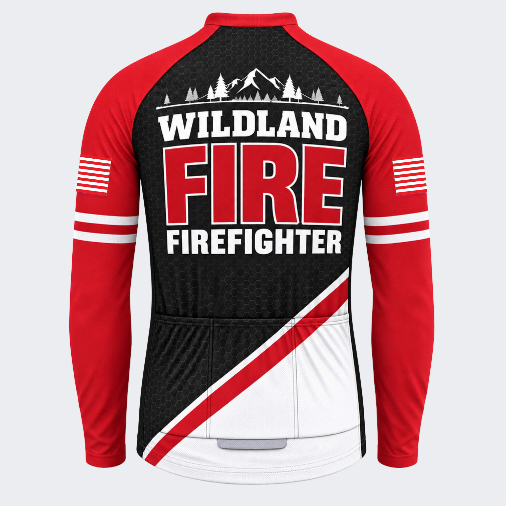 Men's Wildland Firefighter Timber Ridge Long-sleeve Cycling Jersey - Back