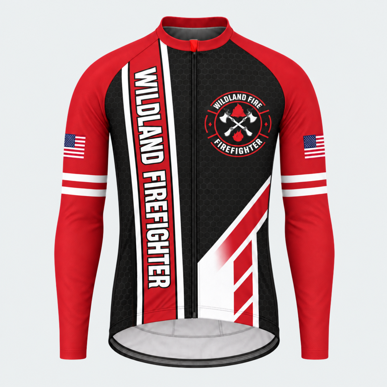 Men's Wildland Firefighter Timber Ridge Long-sleeve Cycling Jersey - Front