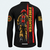 Men's Personalized Long Sleeve Cycling Jersey – US Firefighter Honor - Back