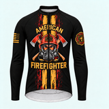 Men's Personalized Long Sleeve Cycling Jersey – US Firefighter Honor - Front