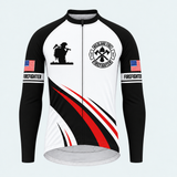 Men's Personalized Long Sleeve Cycling Jersey – Wildland Firefighter Forest Flag - Front