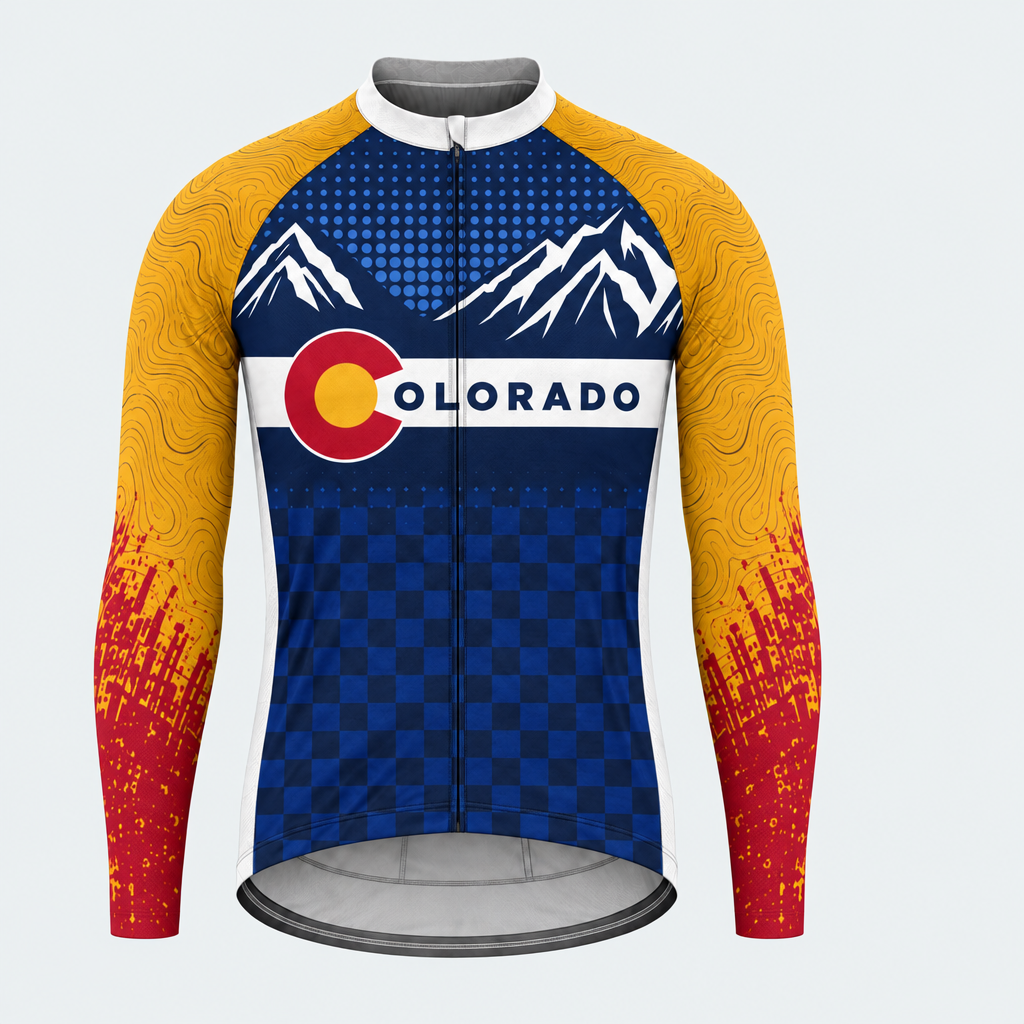 Men's Personalized Long Sleeve Cycling Jersey – Colorado Peak Pride - Front