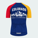 Men's Personalized Short Sleeve Cycling Jersey – Colorado Alpine Emblem - Back