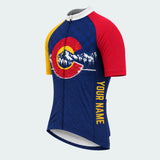 Men's Personalized Short Sleeve Cycling Jersey – Colorado Alpine Emblem - Front 45°