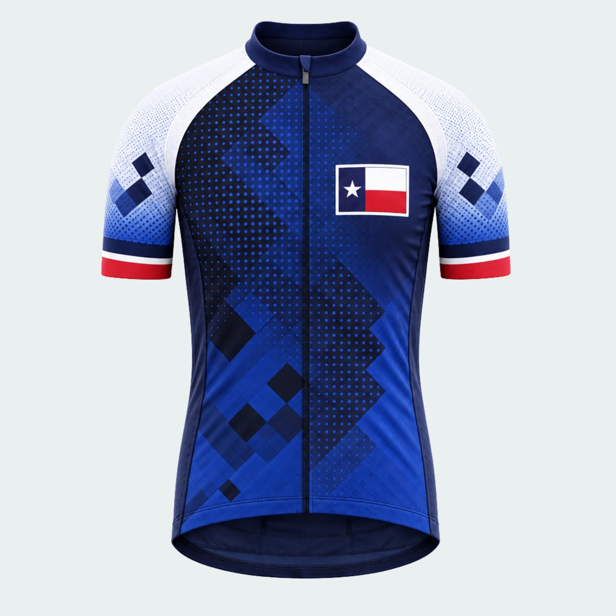Men's Personalized Short Sleeve Cycling Jersey – Texas Flag Circuit - Front