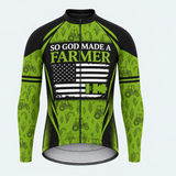Men's Personalized Long Sleeve Cycling Jersey – So God Made a Farmer - Front