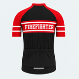 Men's Personalized Short Sleeve Cycling Jersey – US Firefighter Maltese Cross - Back
