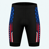 Men's US Firefighter Flame And Stars Cycling Shorts - Front