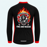 Men's Personalized Long Sleeve Cycling Jersey – US Fire Rescue Shield - Back