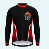 Men's Personalized Long Sleeve Cycling Jersey – US Fire Rescue Shield - Front