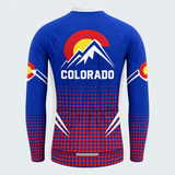Men's Personalized Long Sleeve Cycling Jersey – Colorado Mountain Crest - Back