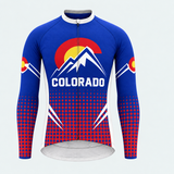 Men's Personalized Long Sleeve Cycling Jersey – Colorado Mountain Crest - Front