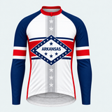 Men's Personalized Long Sleeve Cycling Jersey – Arkansas State Diamond - Front
