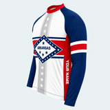 Men's Personalized Long Sleeve Cycling Jersey – Arkansas State Diamond - Side