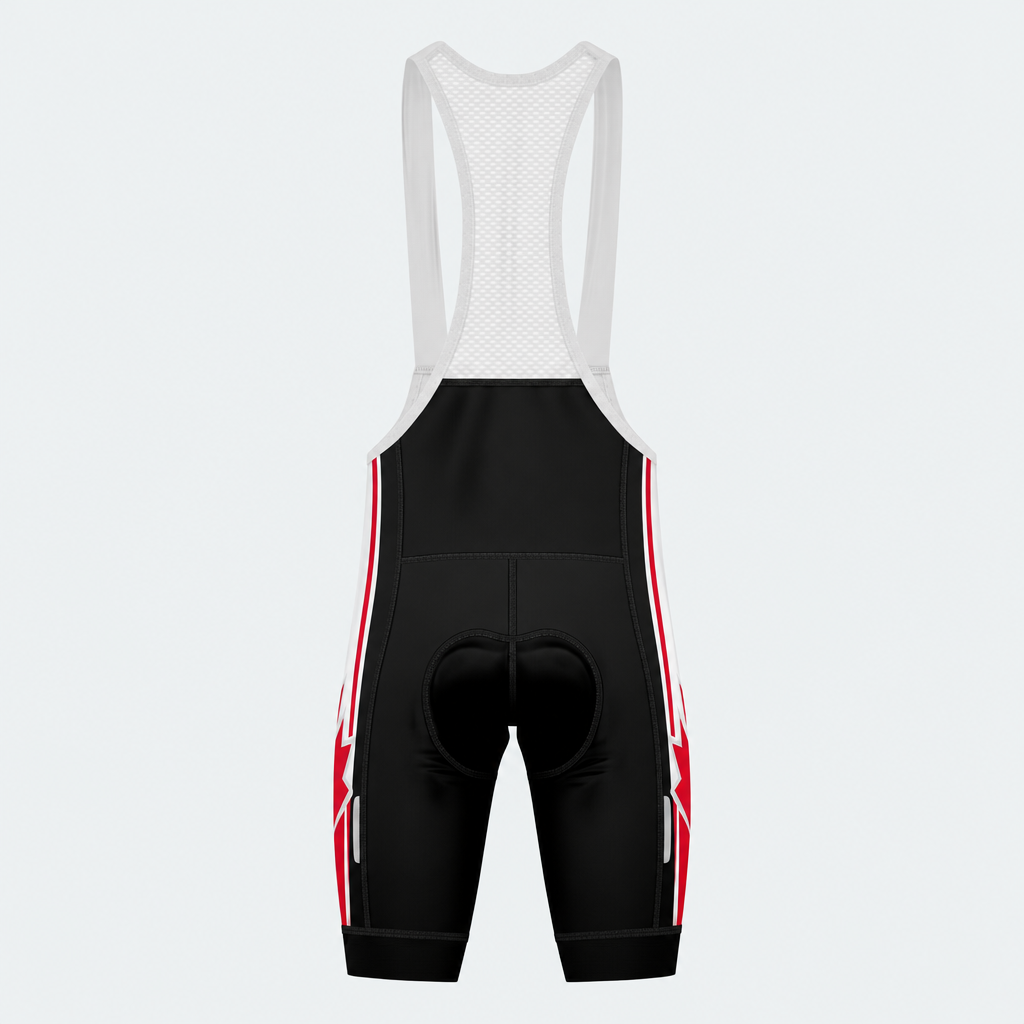Men's Canada Red Maple Cycling Bib Shorts - Back
