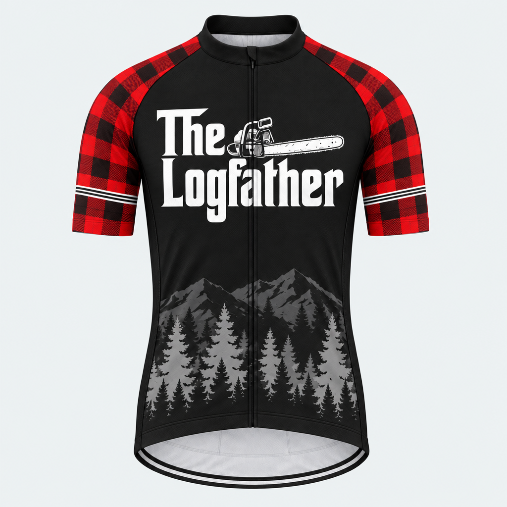 Men's Personalized Short Sleeve Cycling Jersey – The Logfather Lumberjack - Front