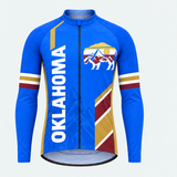 Men's Personalized Long Sleeve Cycling Jersey – Oklahoma Mountain Bison - Front