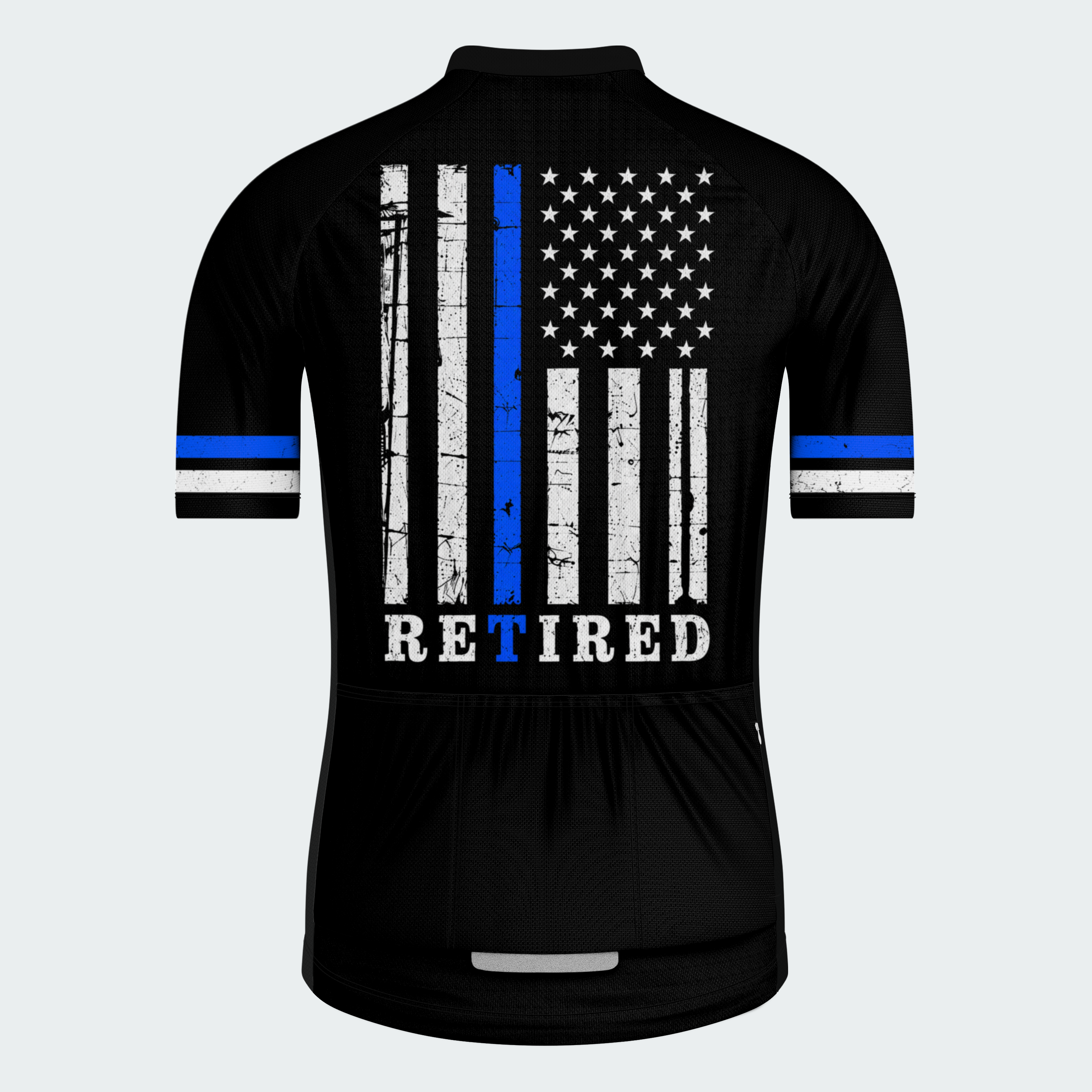 Men's Personalized Short Sleeve Cycling Jersey – Police Retired With Honor - Back