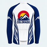 Men's Personalized Long Sleeve Cycling Jersey – Colorado Peaks Emblem - Back