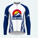 Men's Personalized Long Sleeve Cycling Jersey – Colorado Peaks Emblem - Front