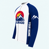 Men's Personalized Long Sleeve Cycling Jersey – Colorado Peaks Emblem - Side