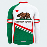 Men's Personalized Long Sleeve Cycling Jersey – California Republic Bear - Back