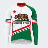 Men's Personalized Long Sleeve Cycling Jersey – California Republic Bear - Front