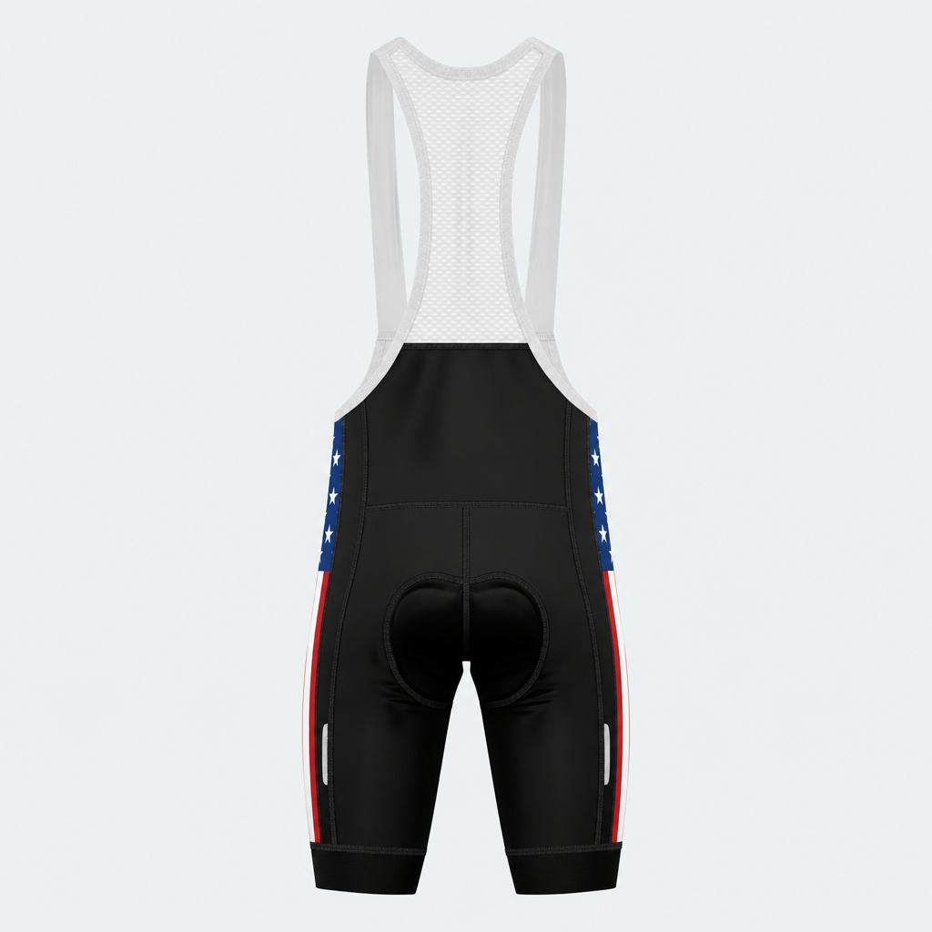 Men's Stars and Stripes Cycling Bib Shorts - Back