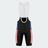 Men's Stars and Stripes Cycling Bib Shorts - Front