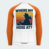 Men's Personalized Long Sleeve Cycling Jersey – US Firefighter Where My Hose At? - Back