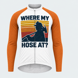 Men's Personalized Long Sleeve Cycling Jersey – US Firefighter Where My Hose At? - Front